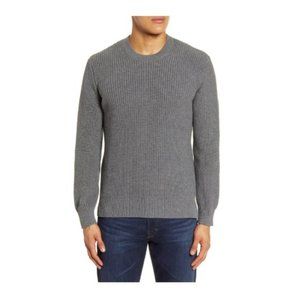 Goodlife Men's Slim Fit Crewneck Pullover Sweater Mid Weight Knit Gray Large